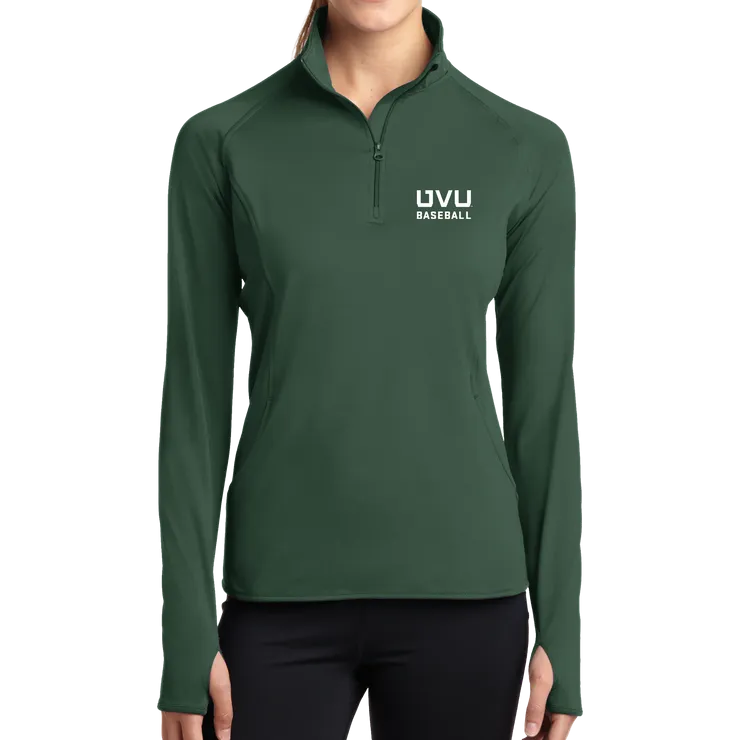 Sport-Tek Ladies Sport-Wick Stretch 1/2-Zip Pullover - UVU Baseball