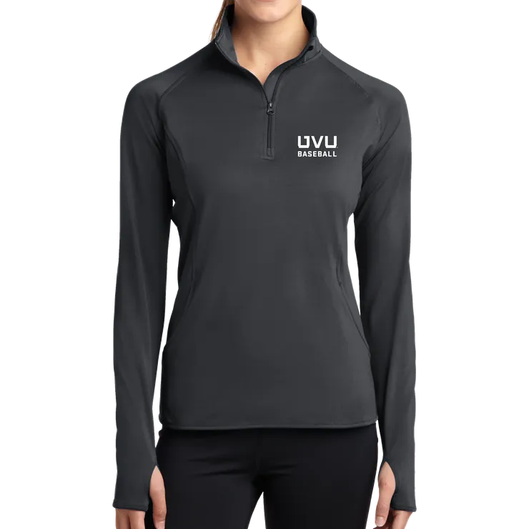 Sport-Tek Ladies Sport-Wick Stretch 1/2-Zip Pullover - UVU Baseball