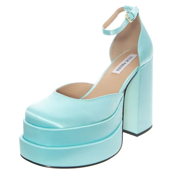 Steve Madden W' Charlize Blue Satin Sandals