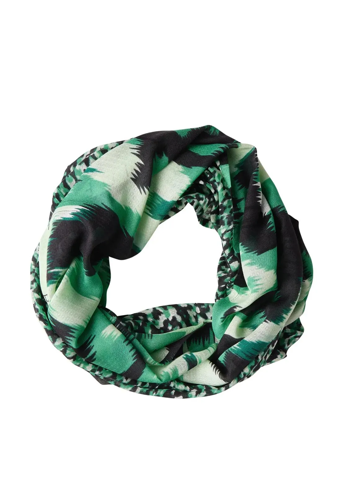 Street One Abstract Print Loop Scarf, Green