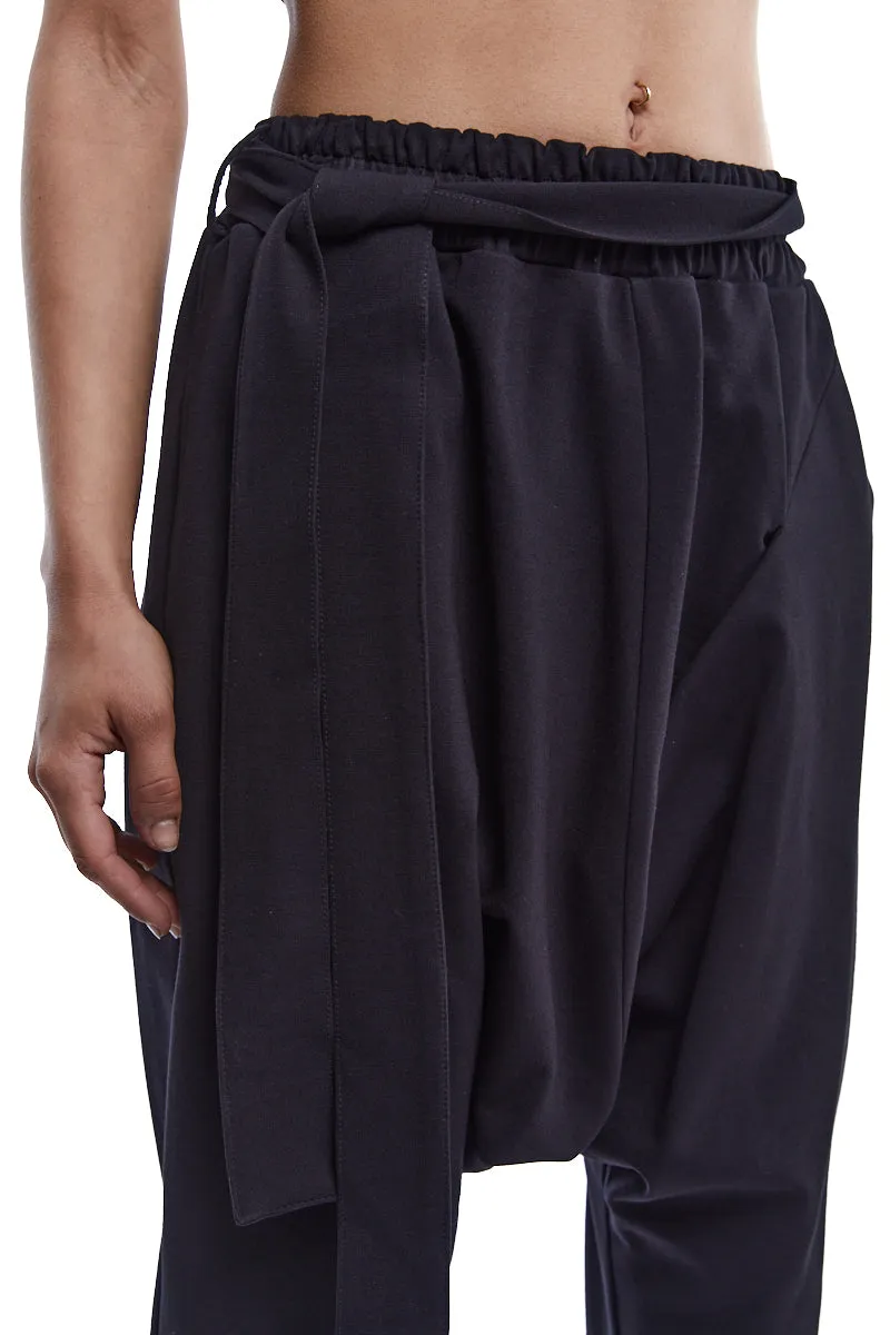 STRETCH PUNTO MILANO BAGGY TROUSERS