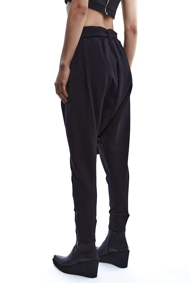 STRETCH PUNTO MILANO BAGGY TROUSERS