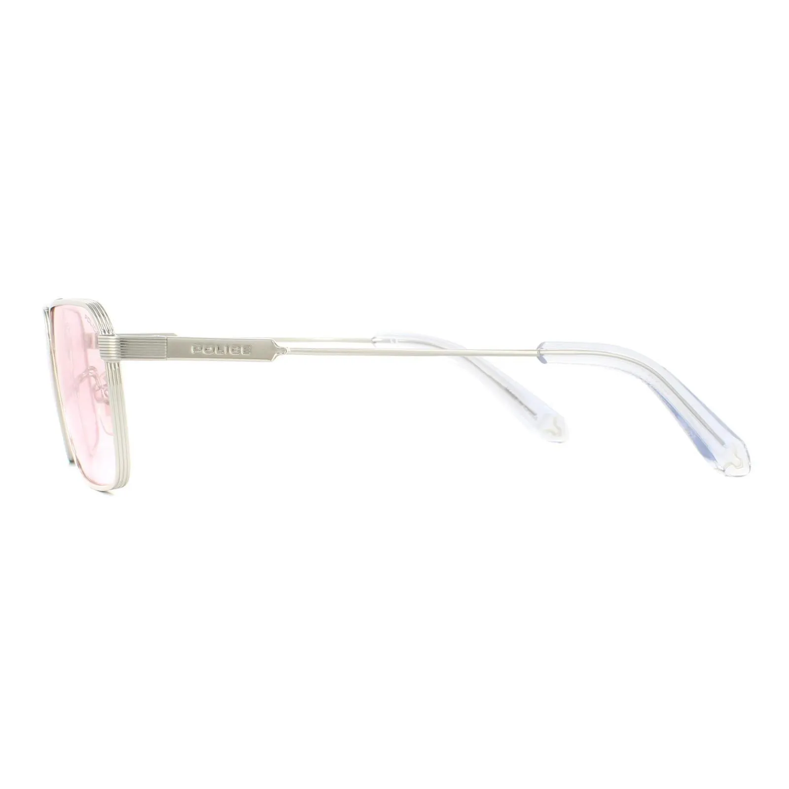 Sunglasses | Rectangle Shiny Palladium Pink Sunglasses | Police