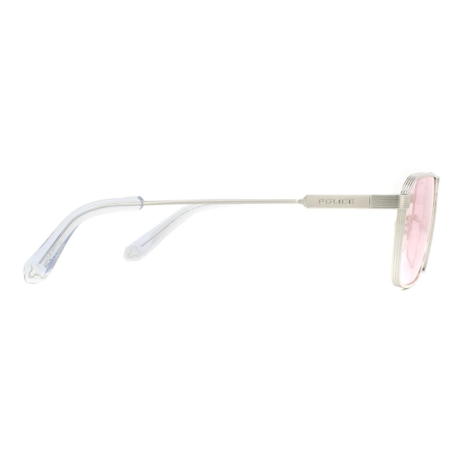 Sunglasses | Rectangle Shiny Palladium Pink Sunglasses | Police