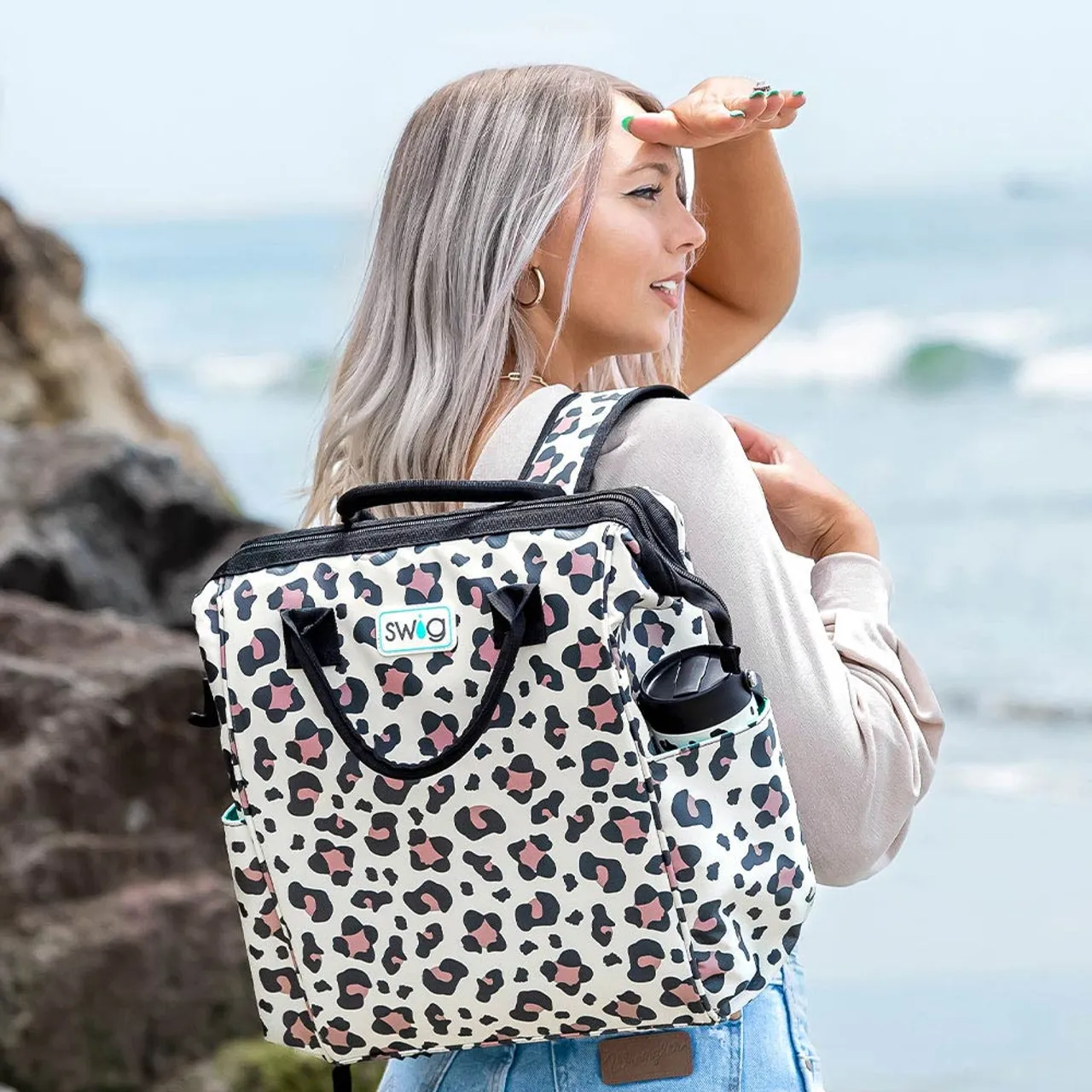 Swig Life Packi Backpack Cooler - Luxy Leopard