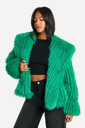 Tall Oversized Collared Faux Fur Jacket