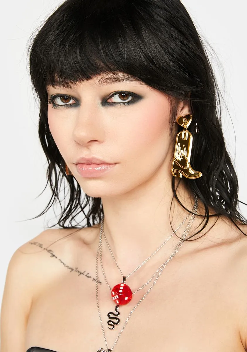 The Dolly Cowboy Boot Earrings-