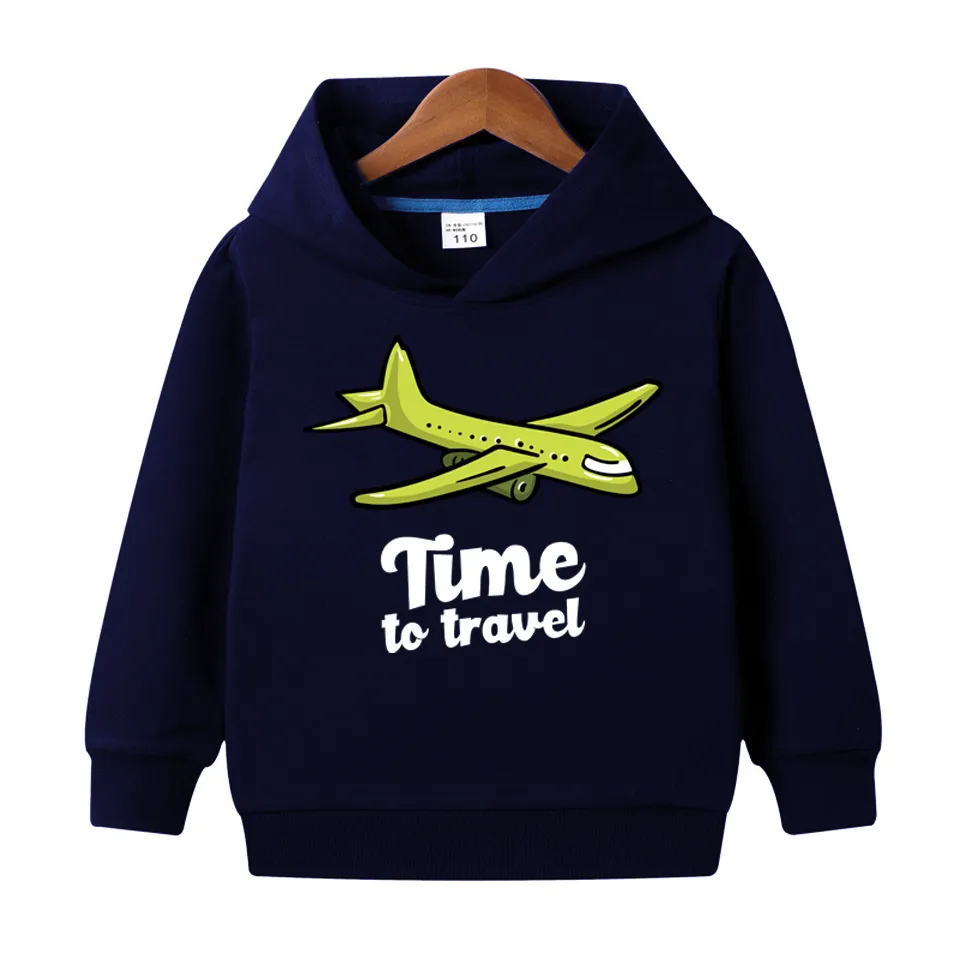 Time to Travel Printed Hoodie For Kids - Deal20one