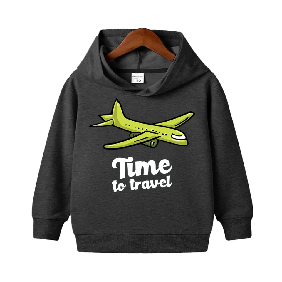 Time to Travel Printed Hoodie For Kids - Deal20one