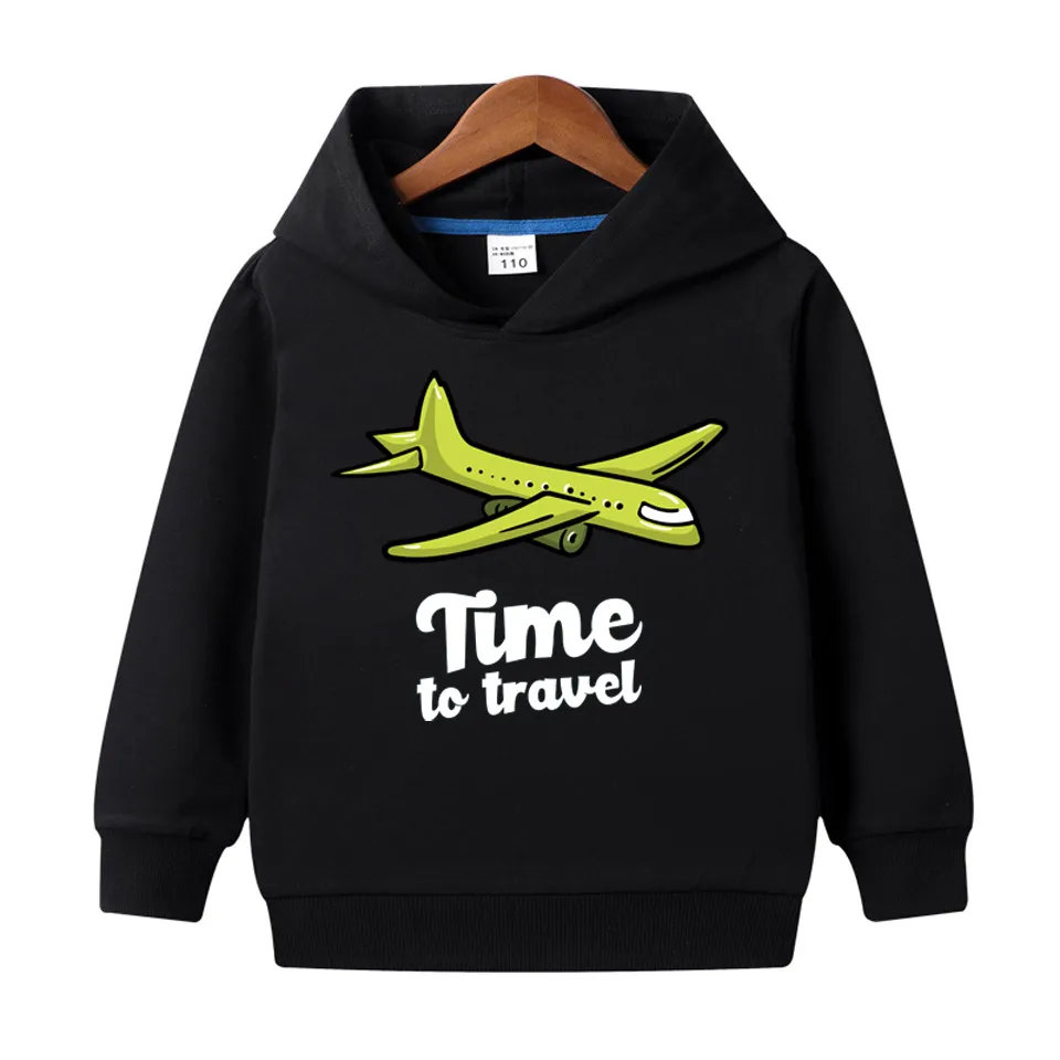 Time to Travel Printed Hoodie For Kids - Deal20one