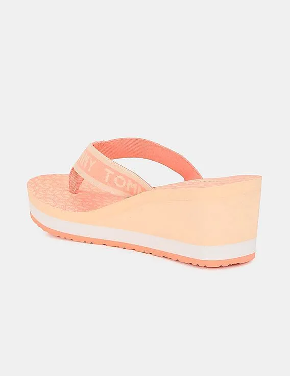 Tommy Hilfiger Women Orange Feminine Wedge Beach Sandals