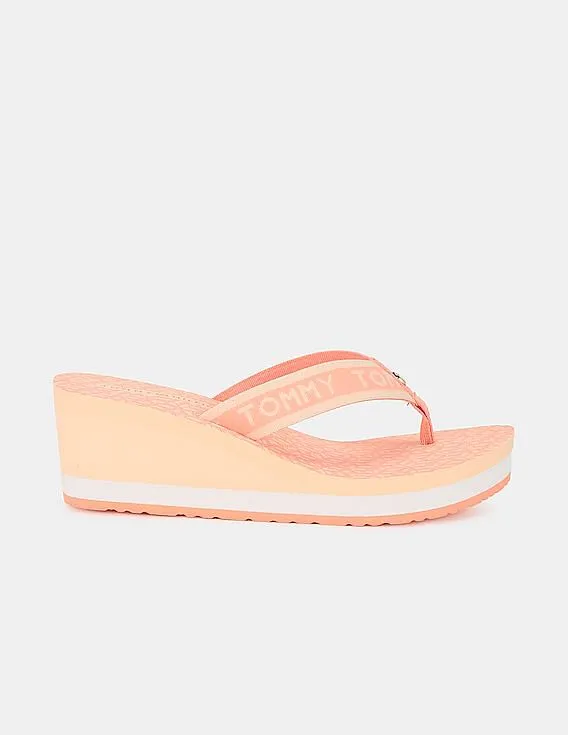 Tommy Hilfiger Women Orange Feminine Wedge Beach Sandals