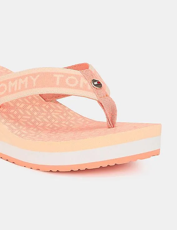 Tommy Hilfiger Women Orange Feminine Wedge Beach Sandals