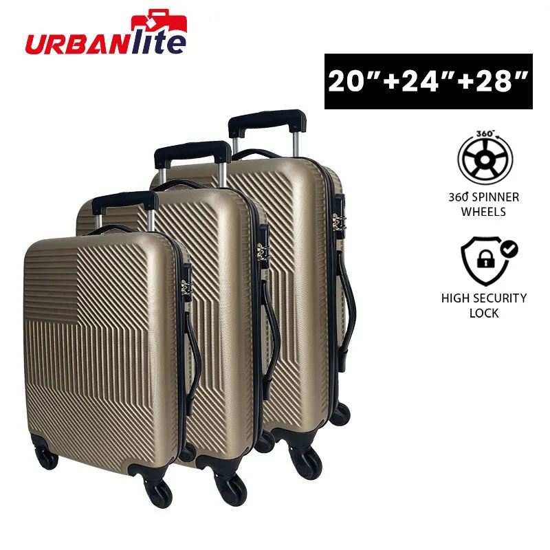 URBANlite Ray 20+24+28 Bundle | 4-Wheel Spinner | Anti-Scratch | Hard Case Luggage