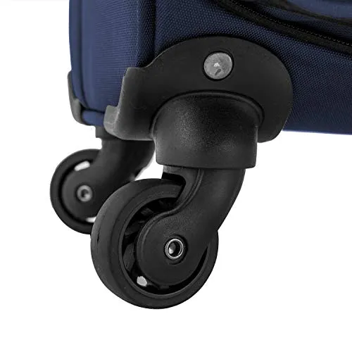 U.S. Traveler Anzio Softside Expandable Spinner Luggage, Navy, Carry-on 22-Inch