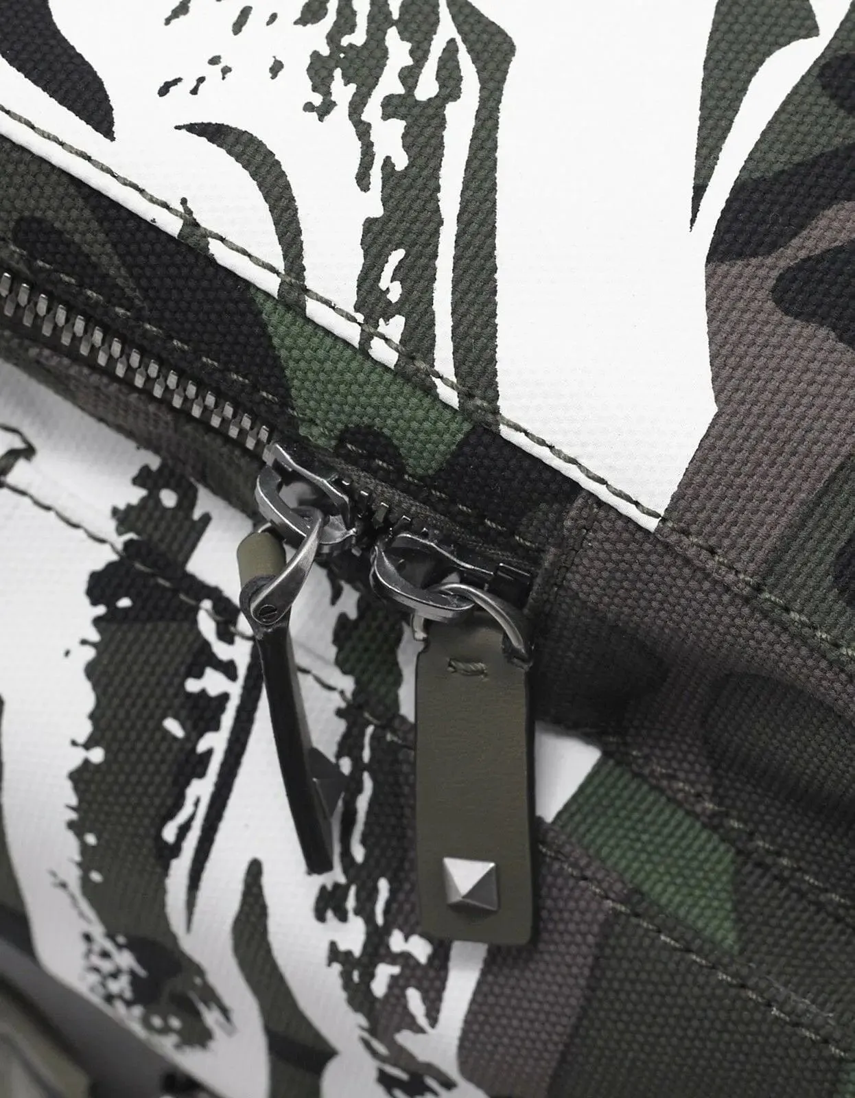 Valentino Garavani Green Camo Panther Print Backpack