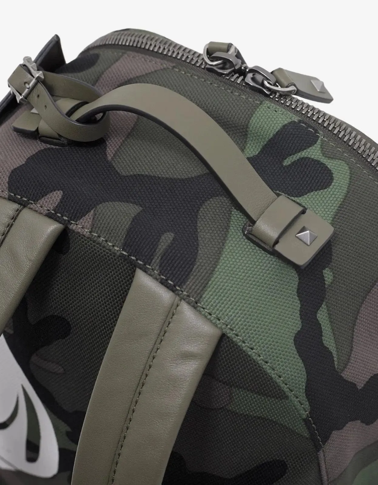 Valentino Garavani Green Camo Panther Print Backpack