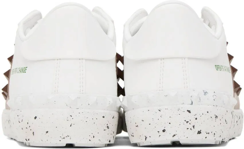 Valentino Garavani White & Tan 'Open For A Change' Sneakers