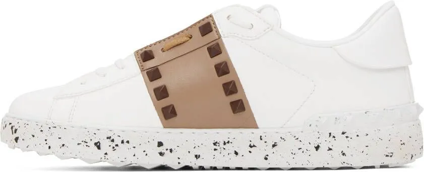 Valentino Garavani White & Tan 'Open For A Change' Sneakers