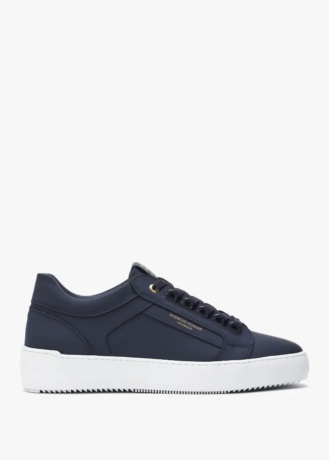 Venice Navy Leather Trainers