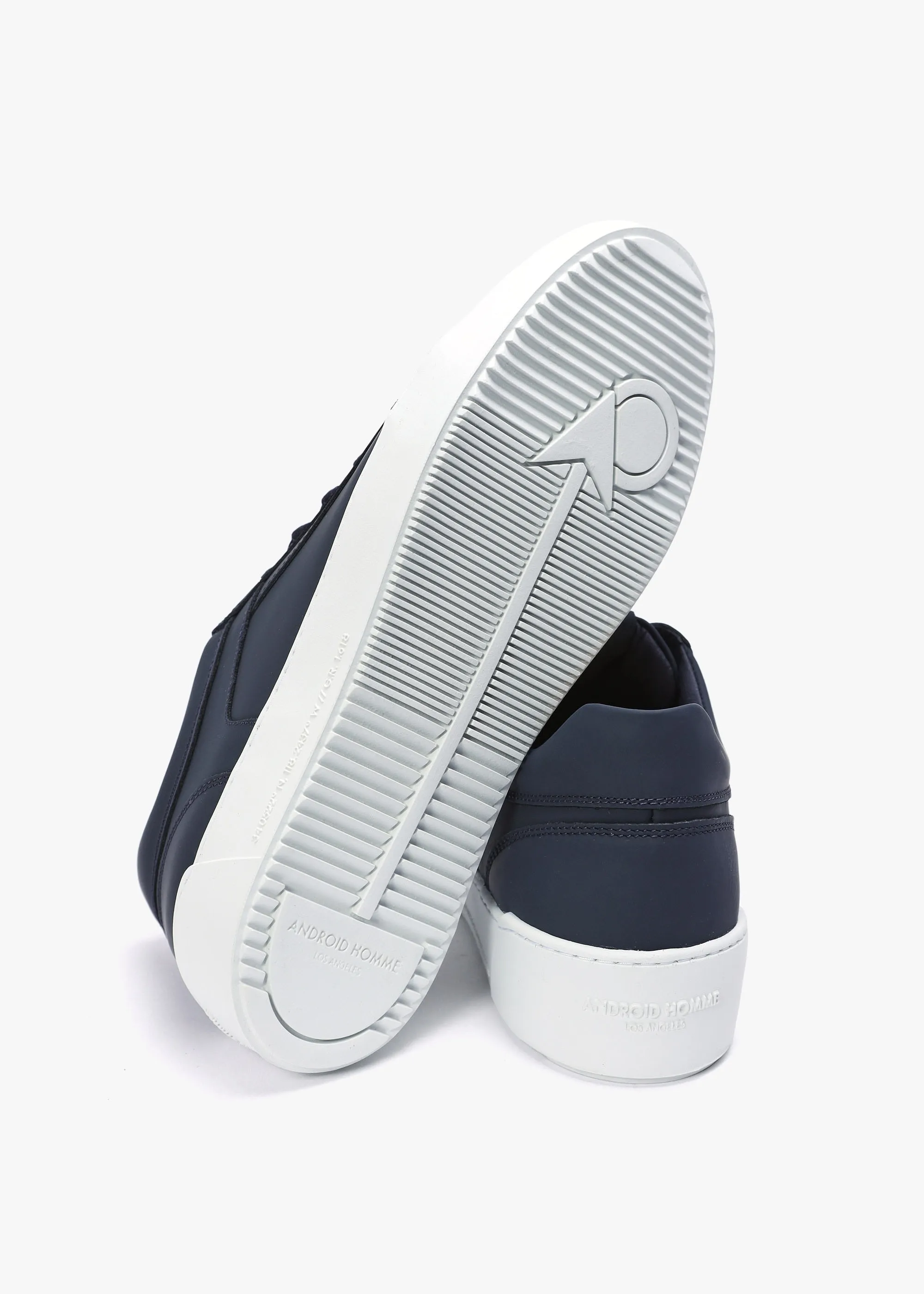 Venice Navy Leather Trainers