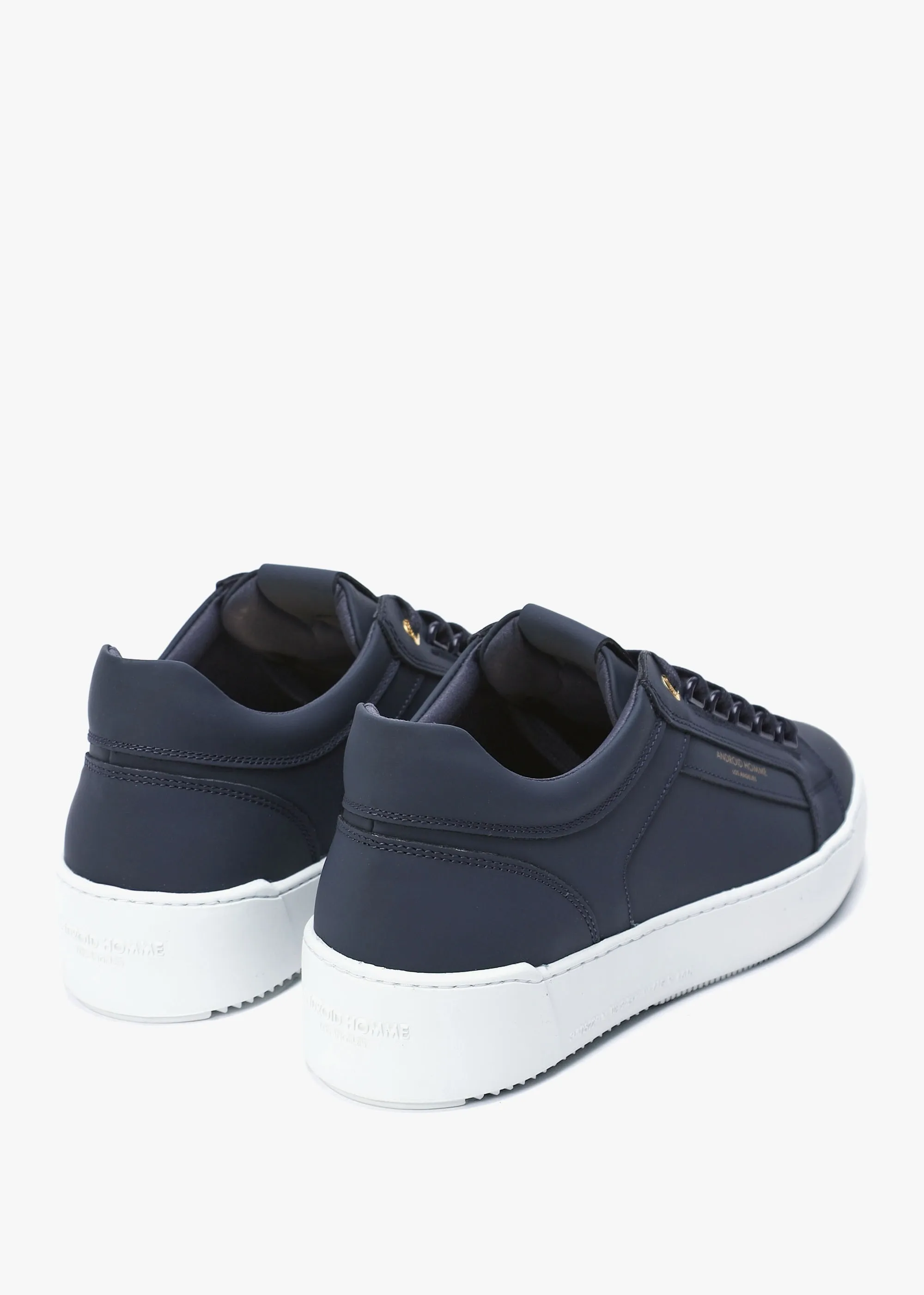 Venice Navy Leather Trainers