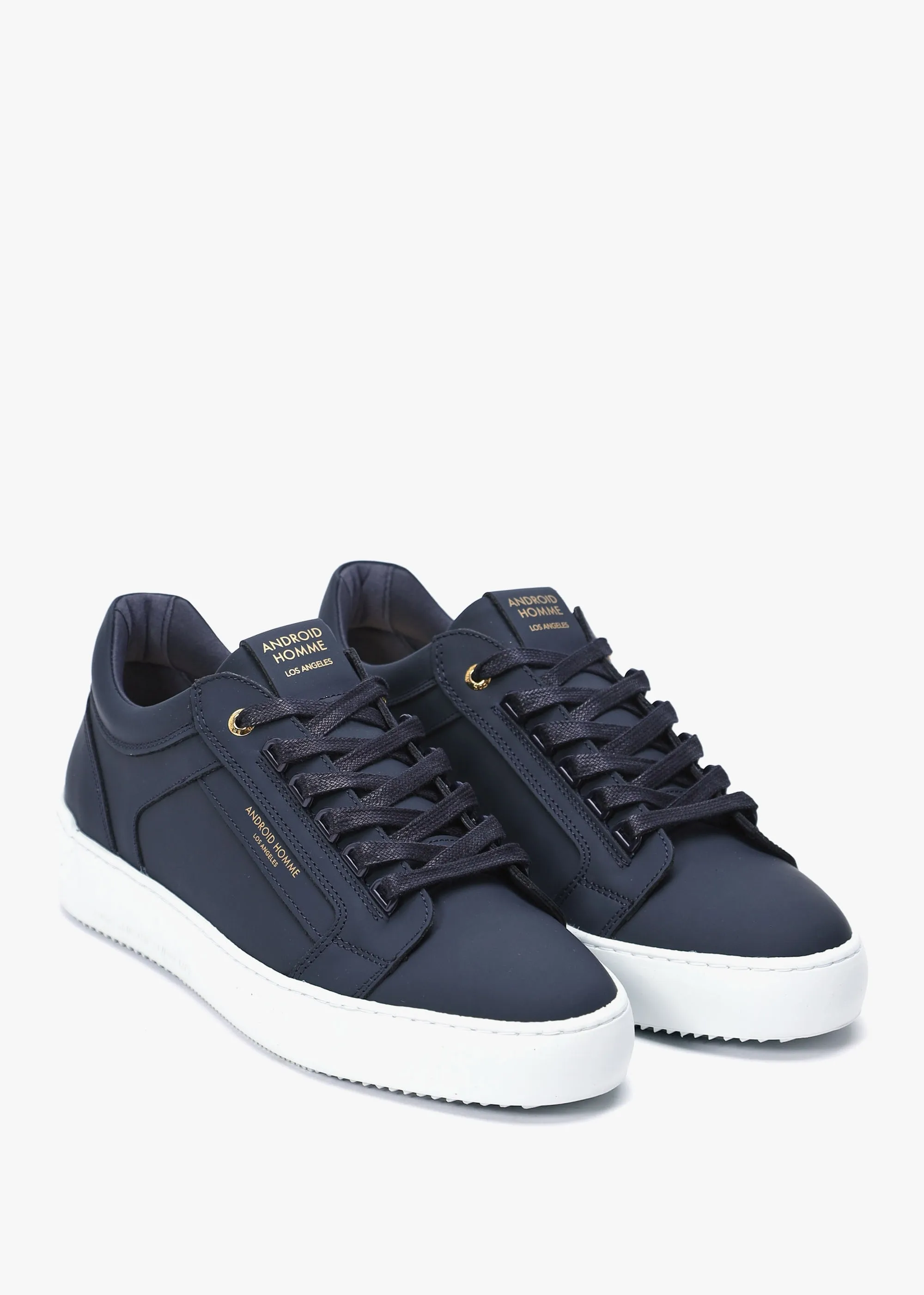 Venice Navy Leather Trainers