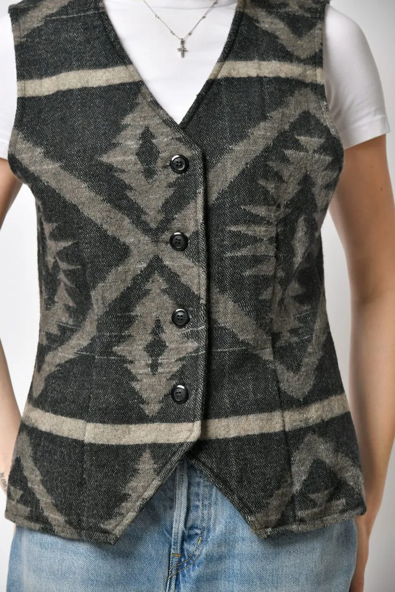 Vintage womens wool vest grey