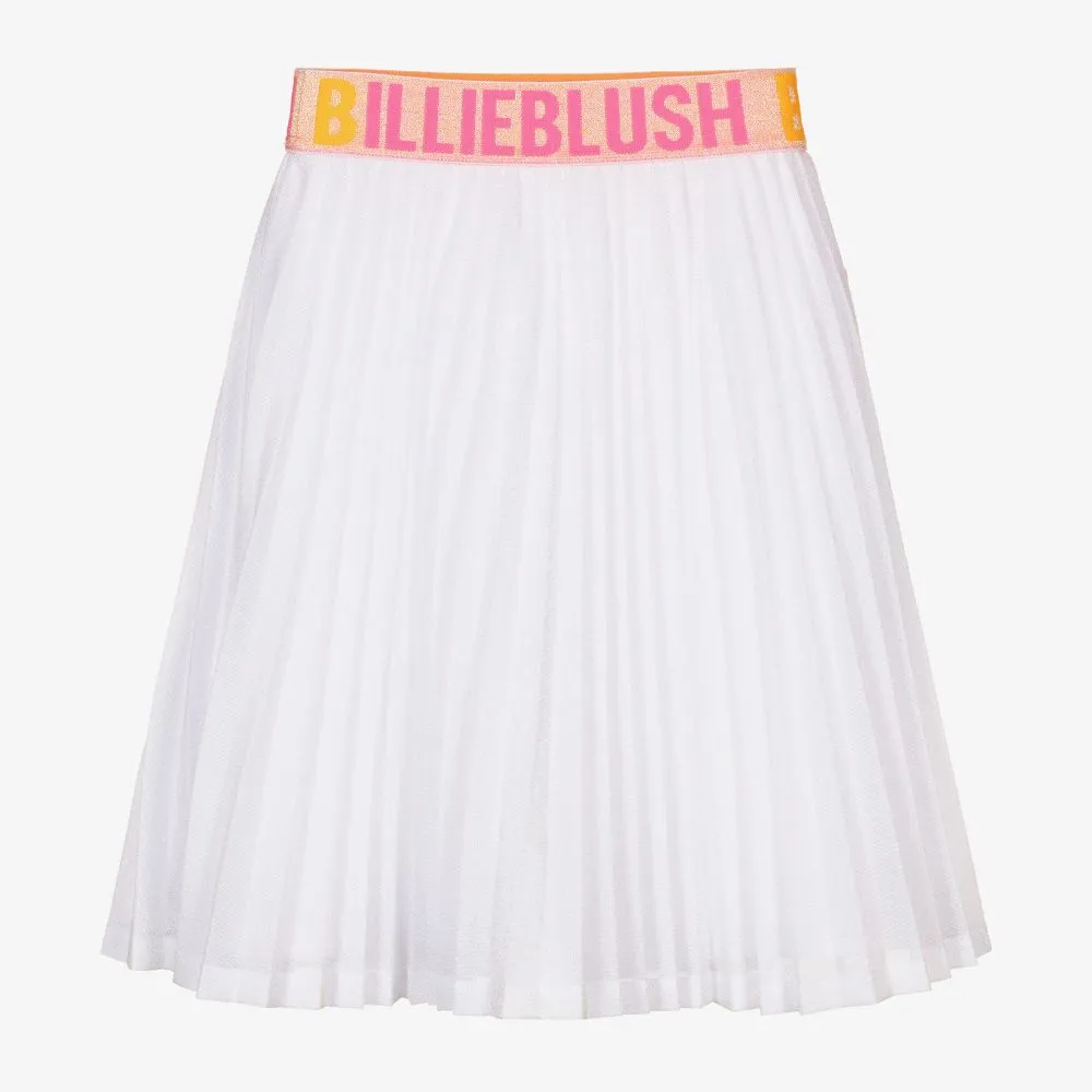 White Glitter Pleated Skirt