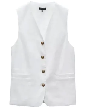 White Linen Charlotte Vest