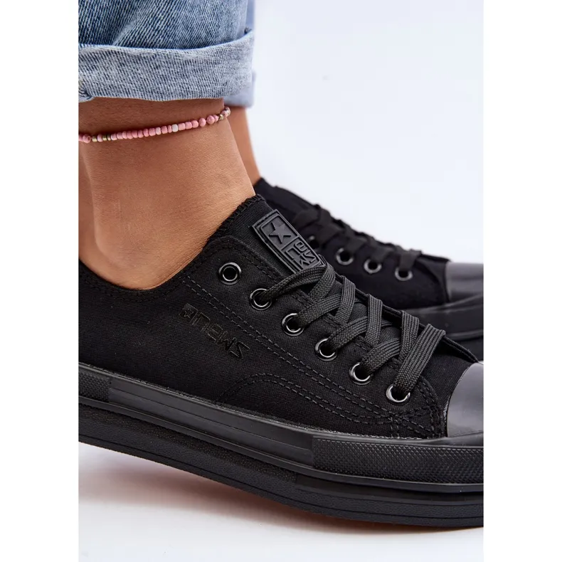 Women's Black Fabric Sneakers Staneva