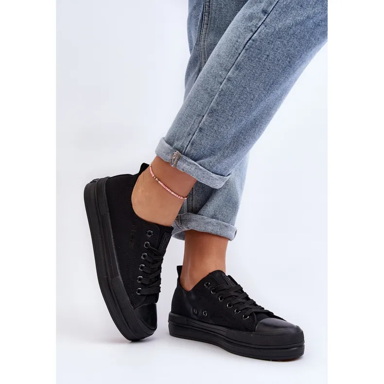 Women's Black Fabric Sneakers Staneva