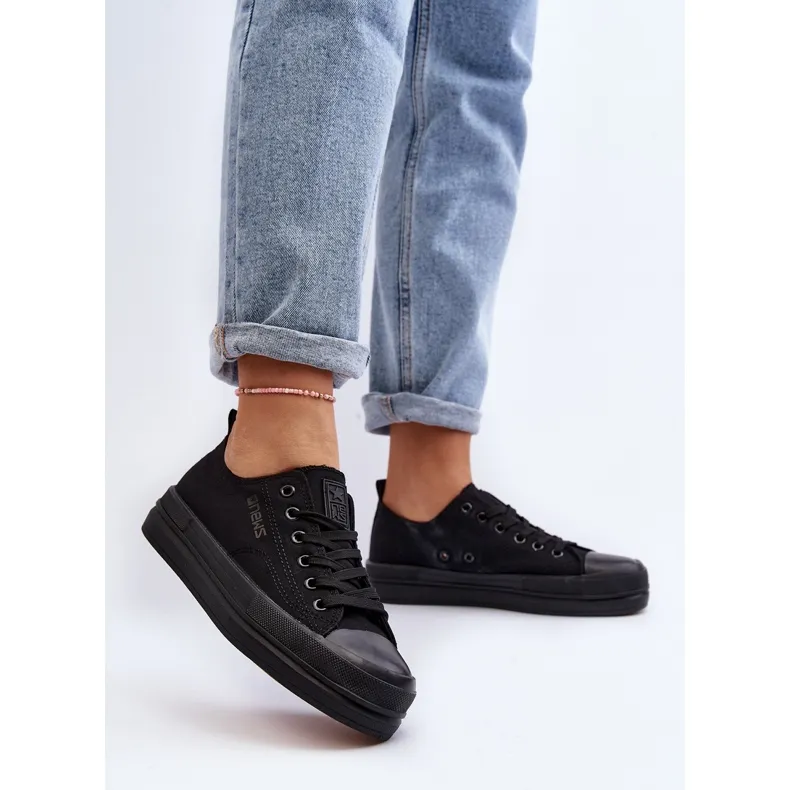 Women's Black Fabric Sneakers Staneva