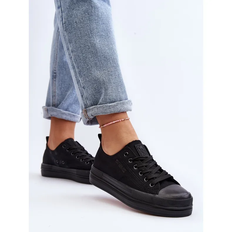 Women's Black Fabric Sneakers Staneva