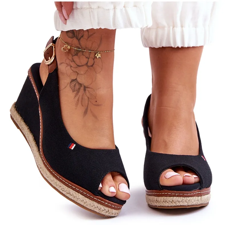 Women's Classic Wedge Sandals Black Katie