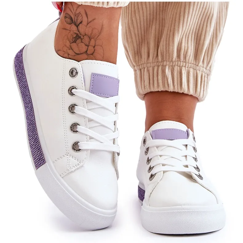 Women's Low Sneakers With Jets White-Purple Demira