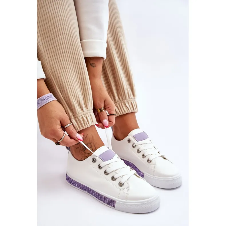 Women's Low Sneakers With Jets White-Purple Demira