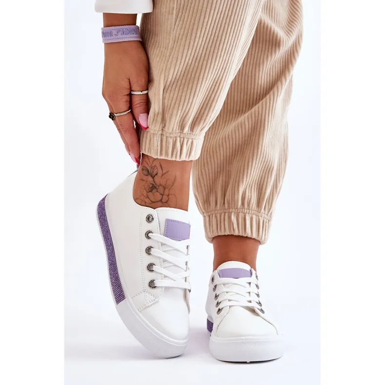 Women's Low Sneakers With Jets White-Purple Demira