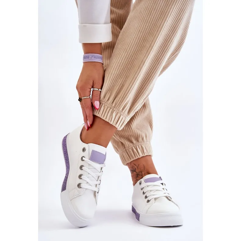 Women's Low Sneakers With Jets White-Purple Demira