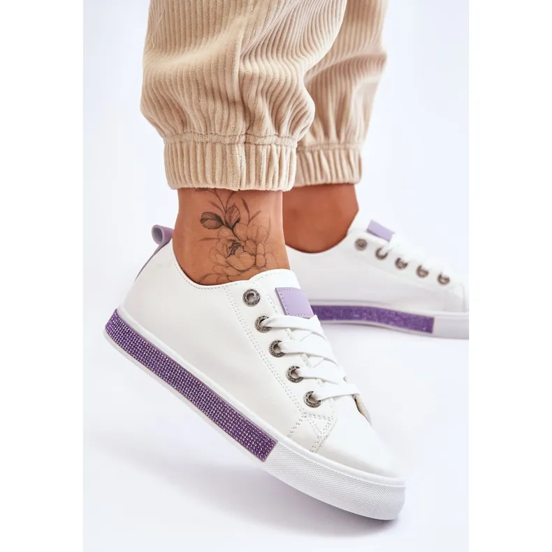 Women's Low Sneakers With Jets White-Purple Demira