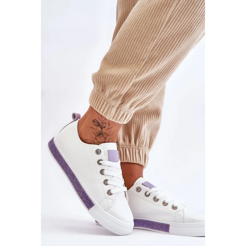 Women's Low Sneakers With Jets White-Purple Demira