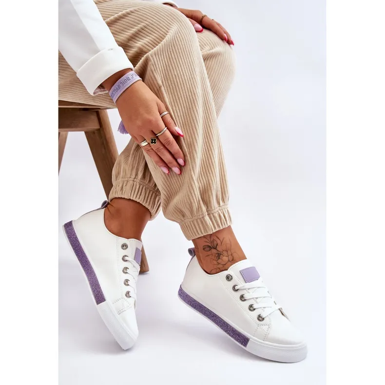 Women's Low Sneakers With Jets White-Purple Demira