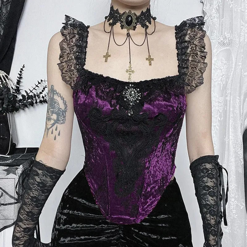 Women's Gothic Splice Lace Vest