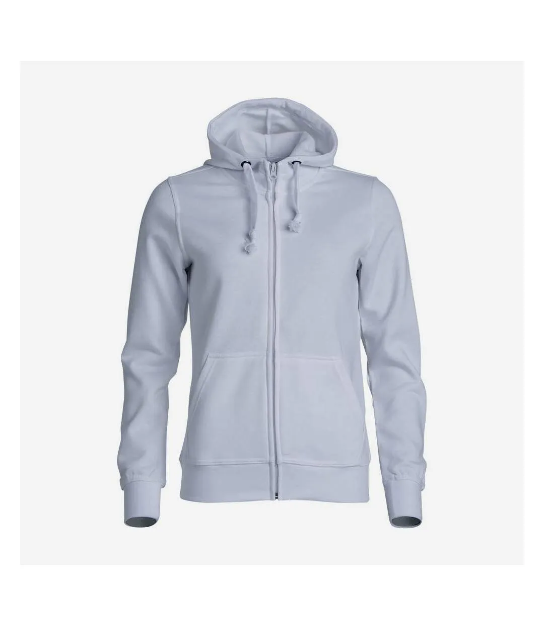 Womens/ladies plain full zip hoodie white Clique