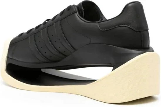 Y-3 cut-out lace-up sneakers Black